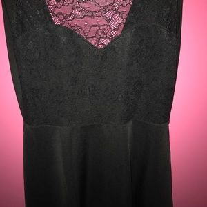 Black lace short dress